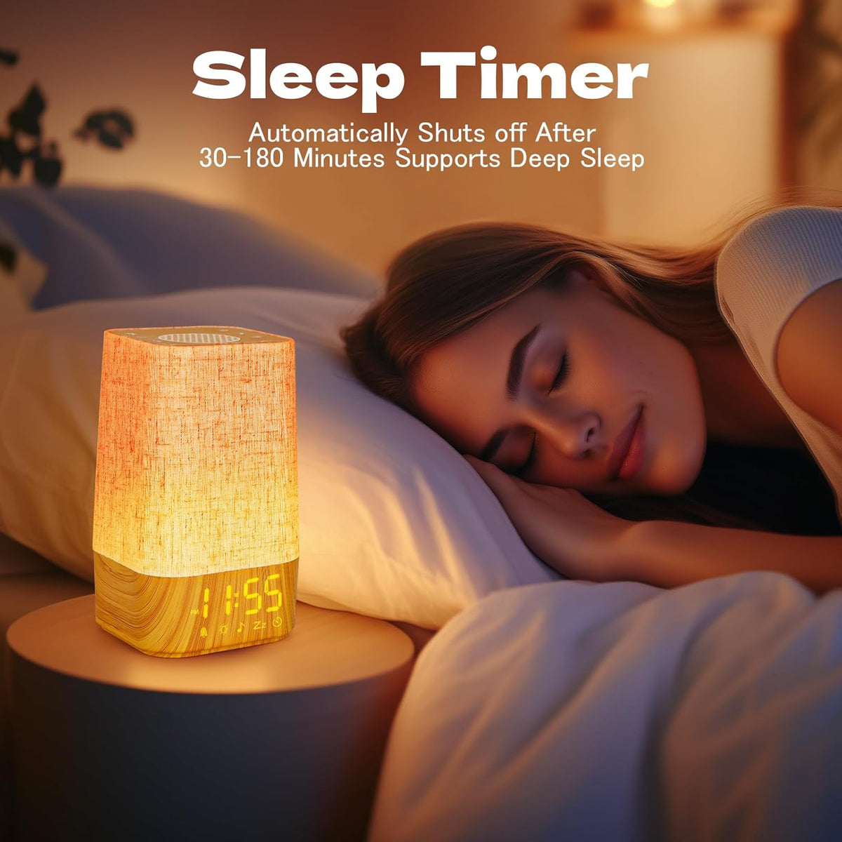 Sunrise Alarm Clock White Noise Machine Baby Portable Sound Machine with Night Light 30 Soothing Sounds Natural Wake up Light for Sleeping Baby Kids Adults (Khaki)
