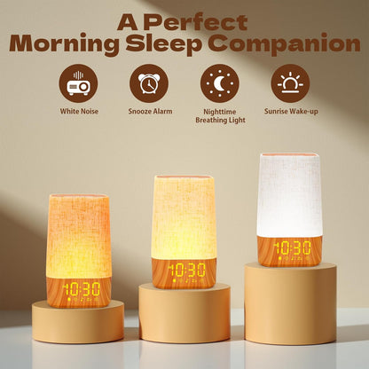 Sunrise Alarm Clock White Noise Machine Baby Portable Sound Machine with Night Light 30 Soothing Sounds Natural Wake up Light for Sleeping Baby Kids Adults (Khaki)