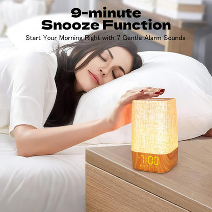 Sunrise Alarm Clock White Noise Machine Baby Portable Sound Machine with Night Light 30 Soothing Sounds Natural Wake up Light for Sleeping Baby Kids Adults (Khaki)