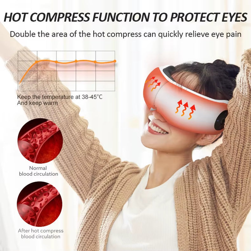 K-301 Smart Bluetooths Music Rechargeable Smart Living 3D Eye Massager for Improve Sleep